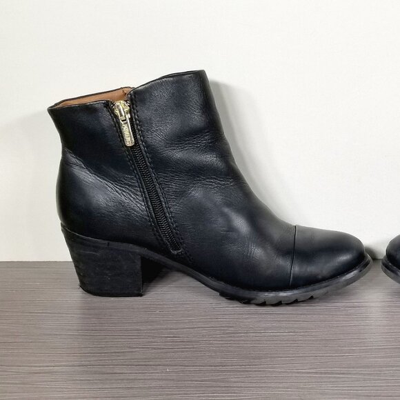 Pikolinos Tassel Zip, Cap Toe Booties, Black Leather, Womens Size 5 M / 35 - Picture 7 of 11